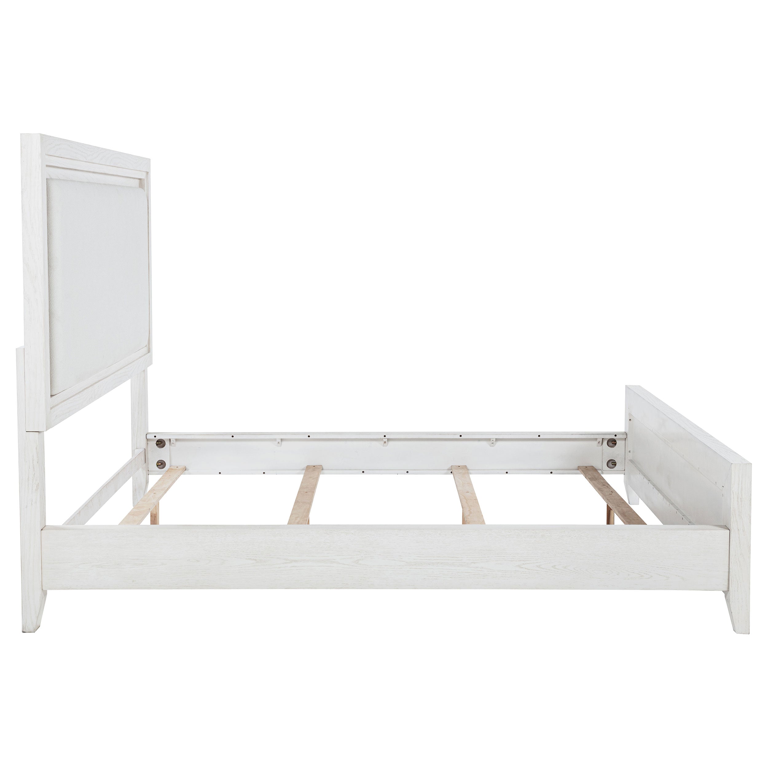 Marielle Upholstered Panel Bed Distressed