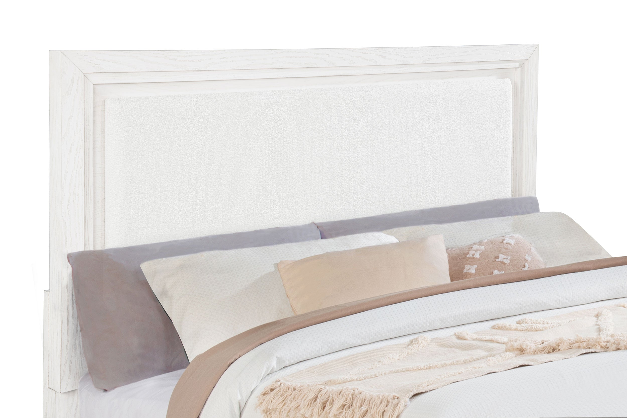 Marielle Upholstered Panel Bed Distressed