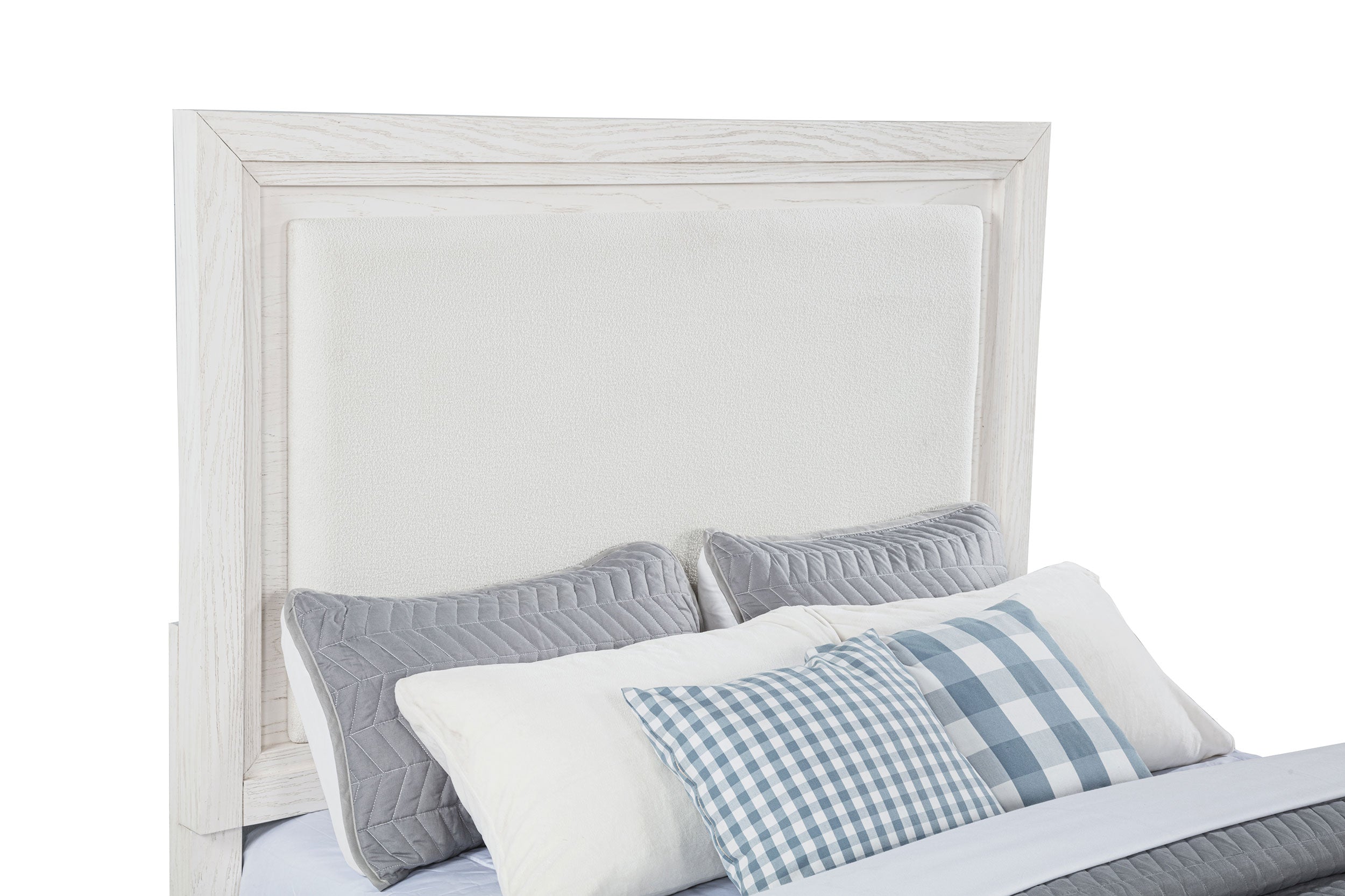 Marielle Upholstered Panel Bed Distressed