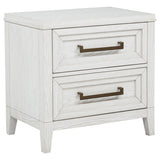 Marielle 2-drawer Nightstand Bedside Table Distressed White