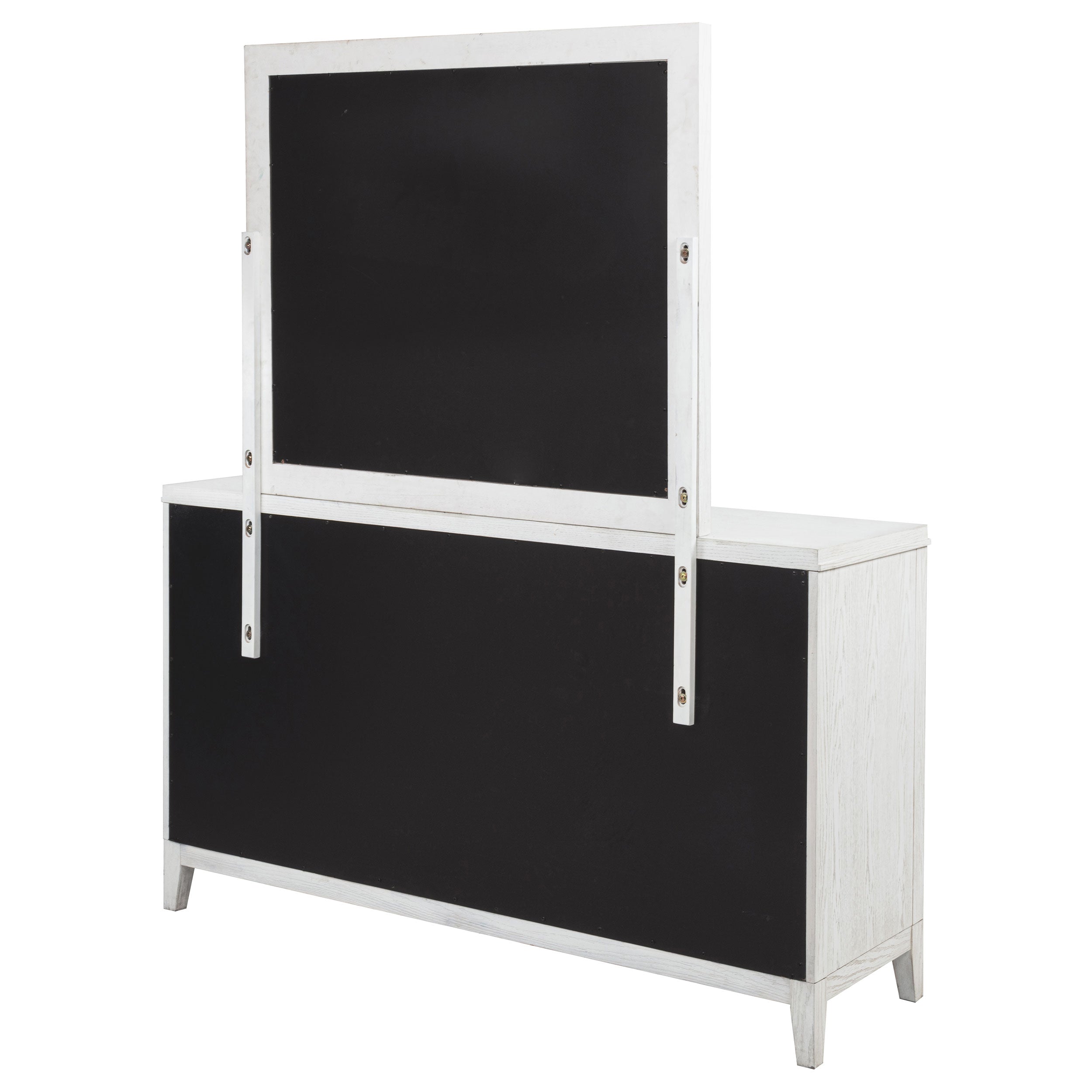 Marielle 6-drawer Dresser with Mirror Distressed White