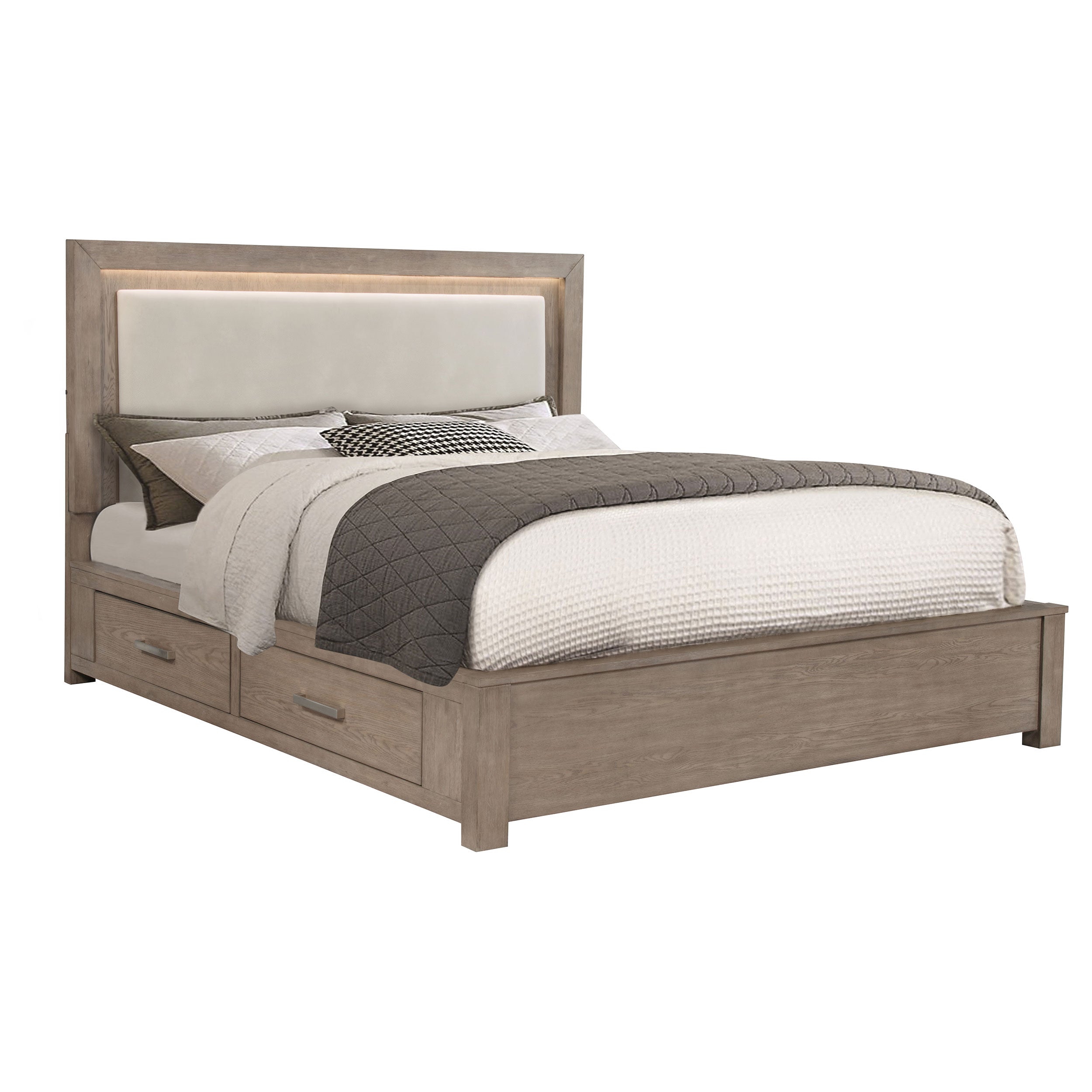 Kenora 56-inch LED Storage Bed Barley Brown