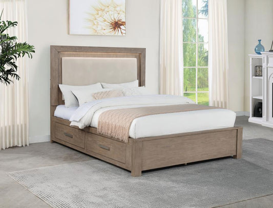 Kenora 56-inch LED Storage Bed Barley Brown