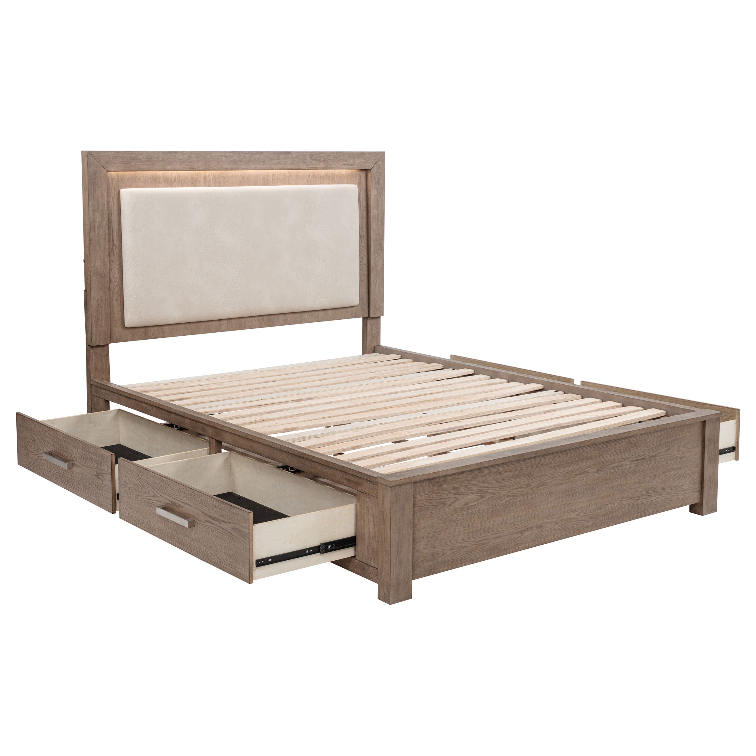 Kenora 56-inch LED Storage Bed Barley Brown