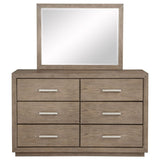 Kenora 6-drawer Dresser and Mirror Barley Brown