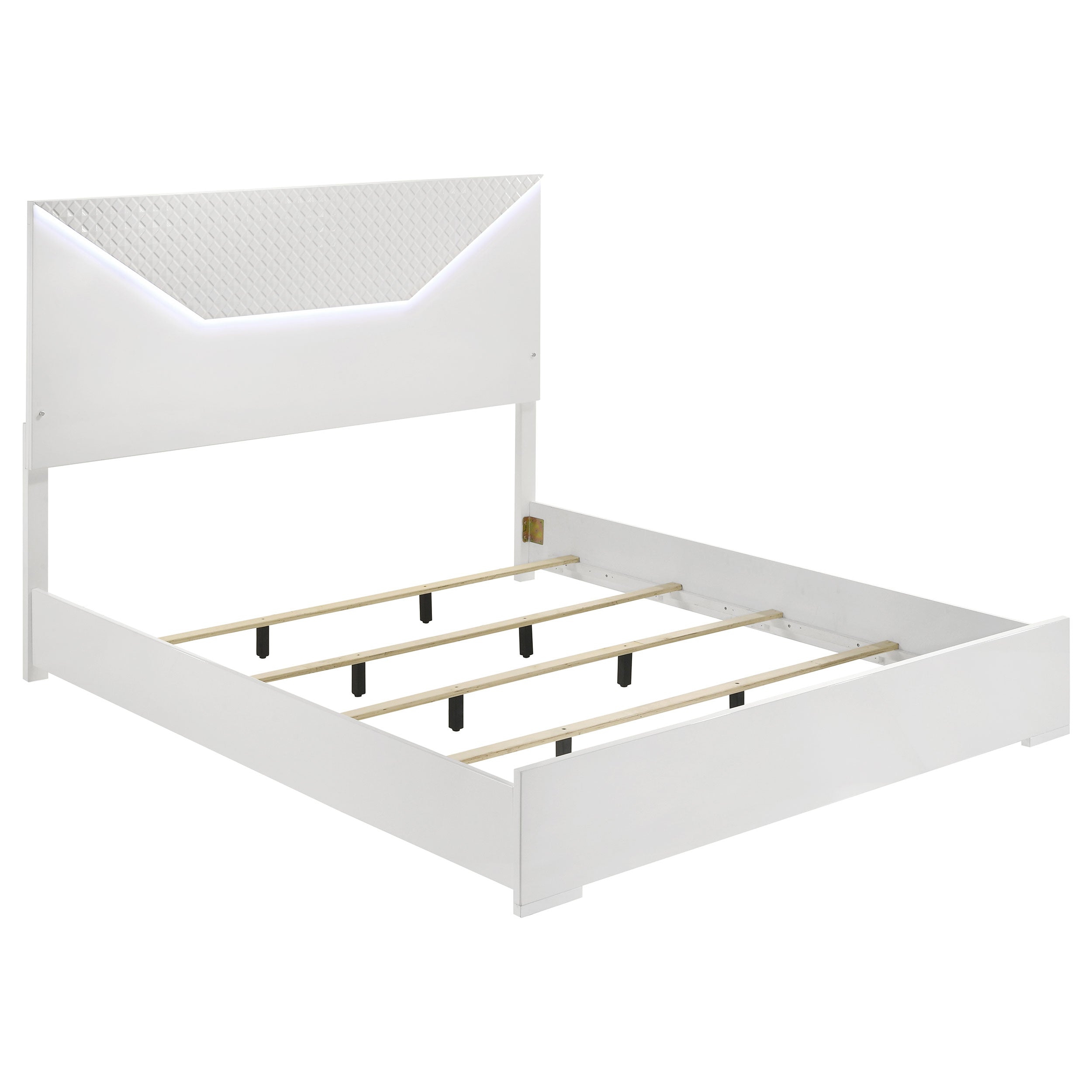 Ives Panel Bed LED Headboard High Gloss