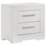 Ives 2-drawer Nightstand Bedside Table High Gloss