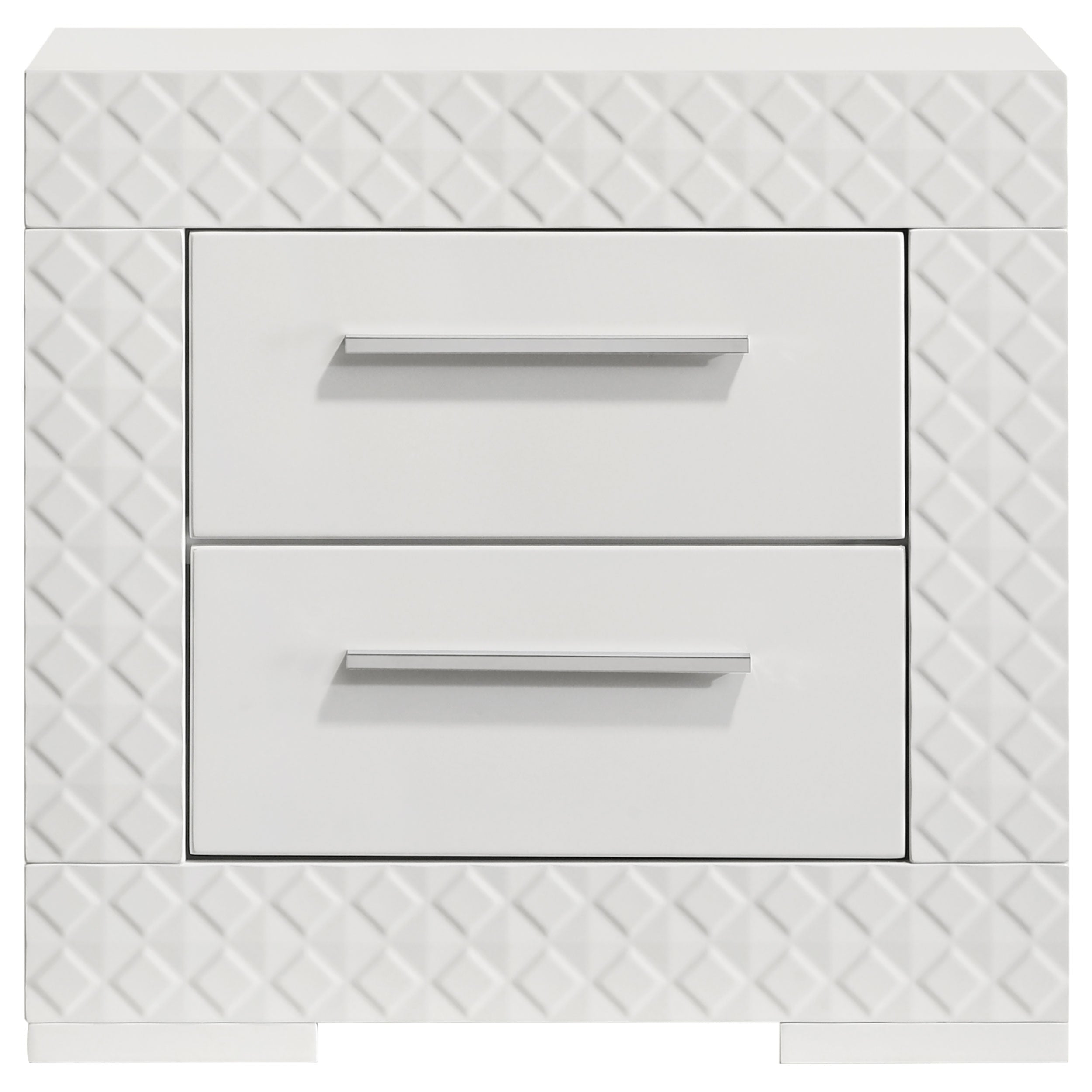 Ives 2-drawer Nightstand Bedside Table High Gloss