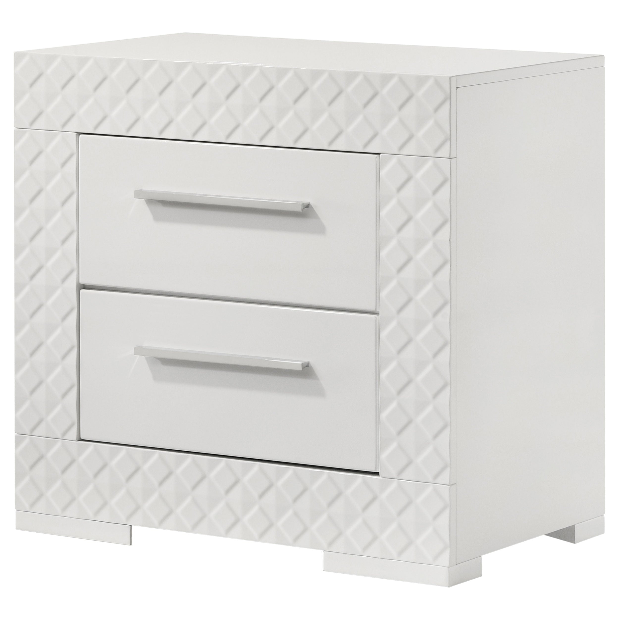 Ives 2-drawer Nightstand Bedside Table High Gloss