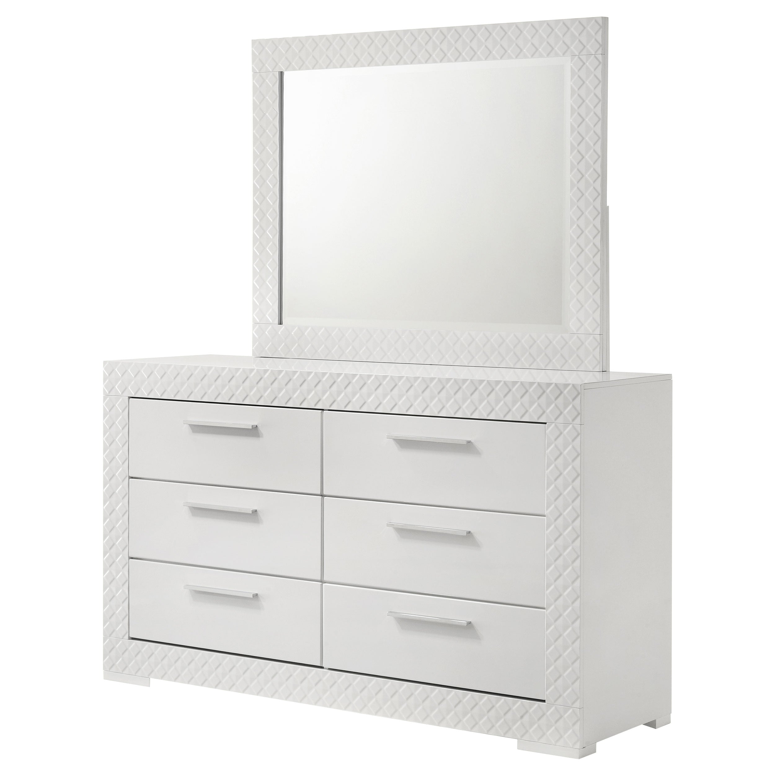 Ives 6-drawer Dresser and Mirror High Gloss