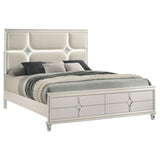 Olivia Panel Bed LED Headboard Pearl