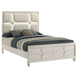 Olivia Panel Bed LED Headboard Pearl
