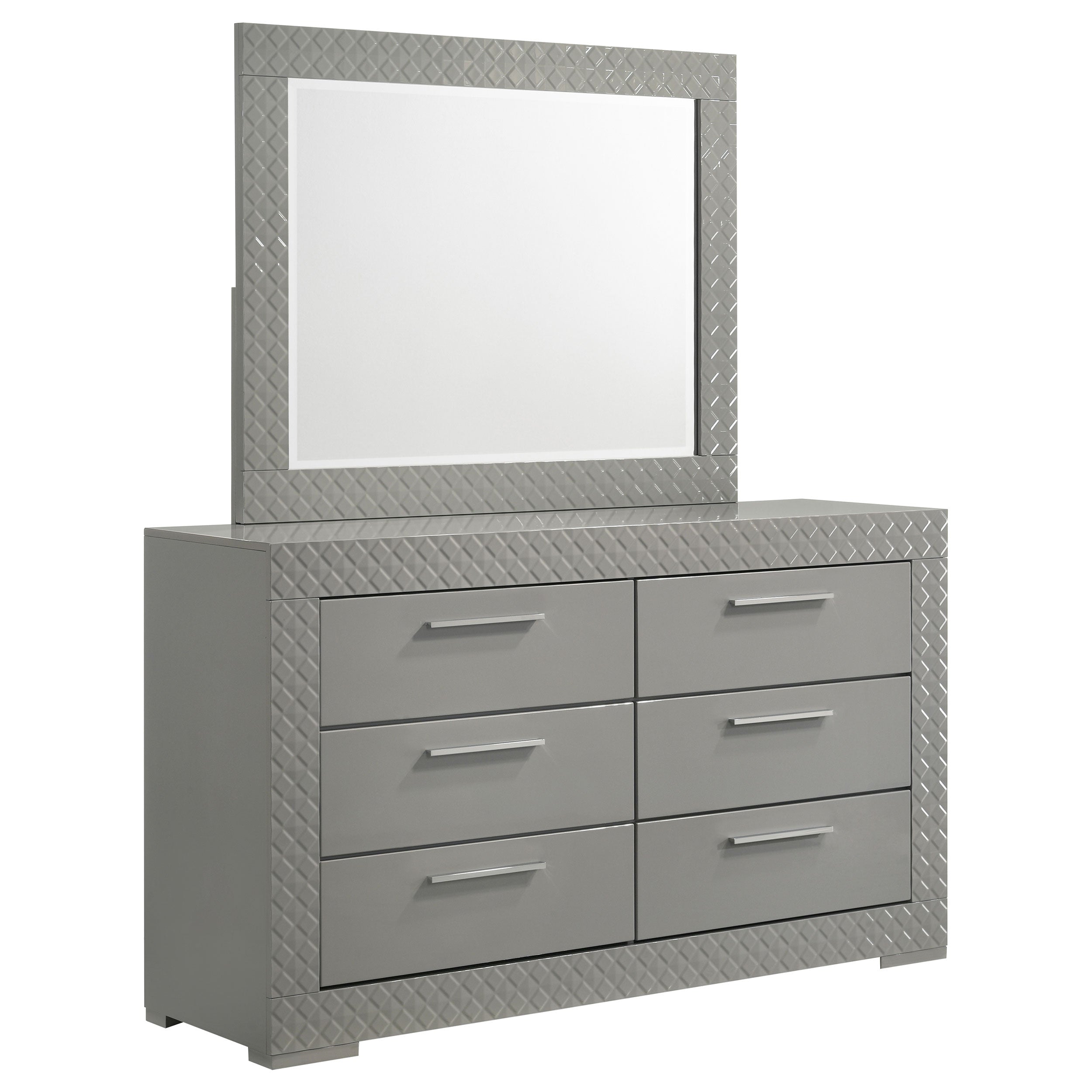 Ives 6-drawer Dresser and Mirror High Gloss