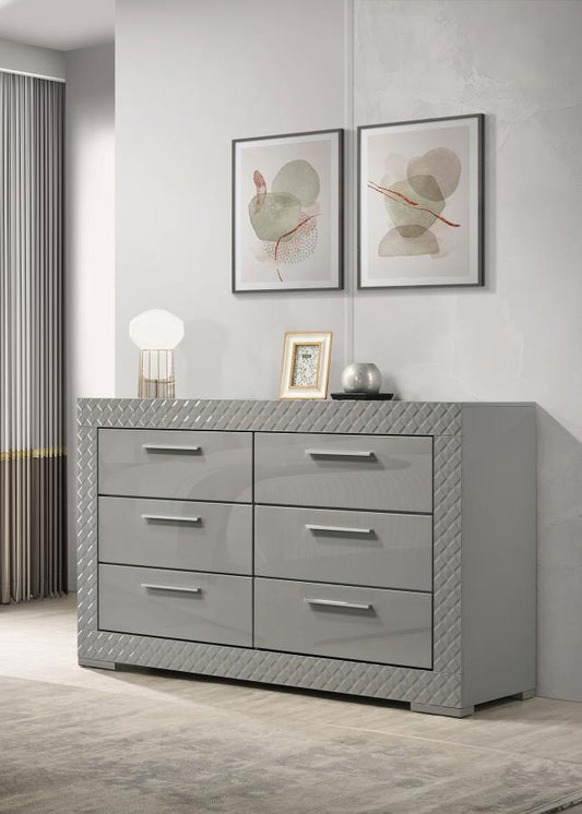 Ives 6-drawer Dresser Cabinet High Gloss