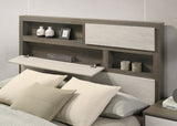 Fenwick Bed Bookcase Headboard Grey Oak