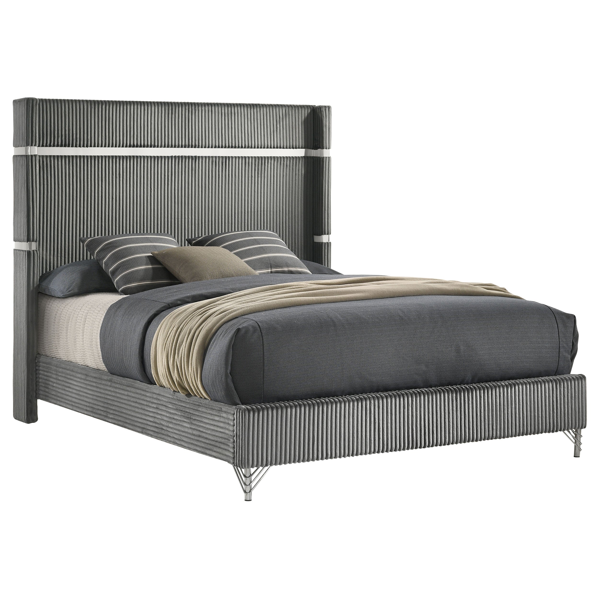 Lucia 61-inch Upholstered Wingback Bed