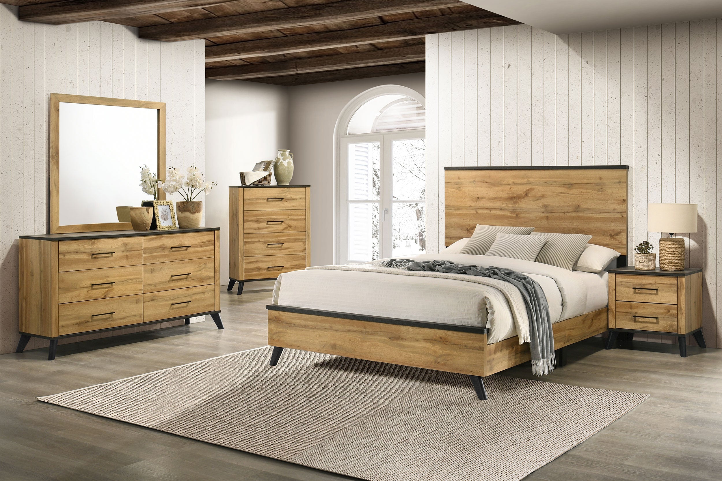 Kaywood 52-inch Panel Bed Natural Pine
