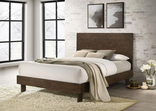 Glenwood 48-inch Platform Panel Bed Warm Brown