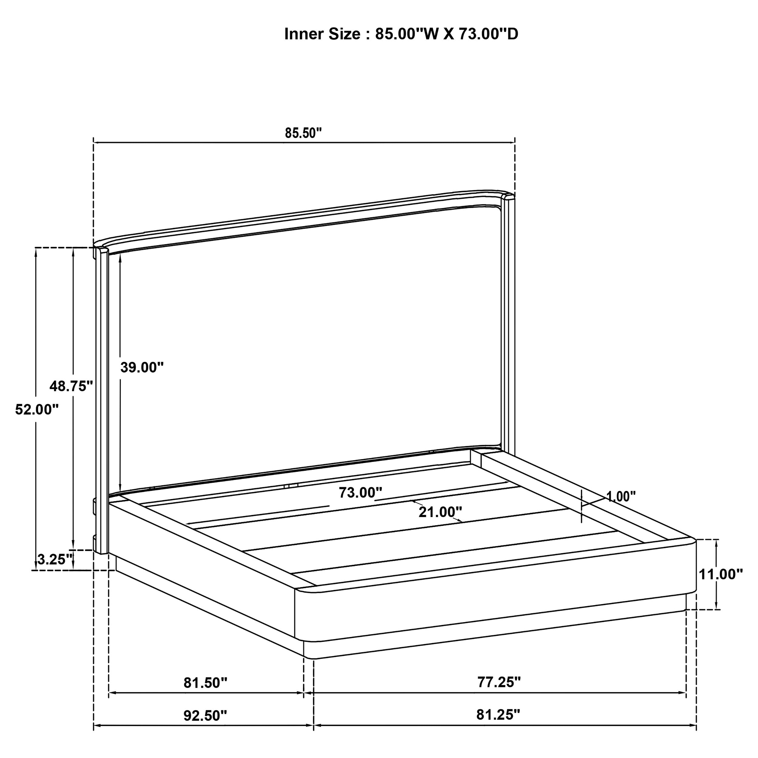 Kailani 52-inch Wingback Bed Beige Oak