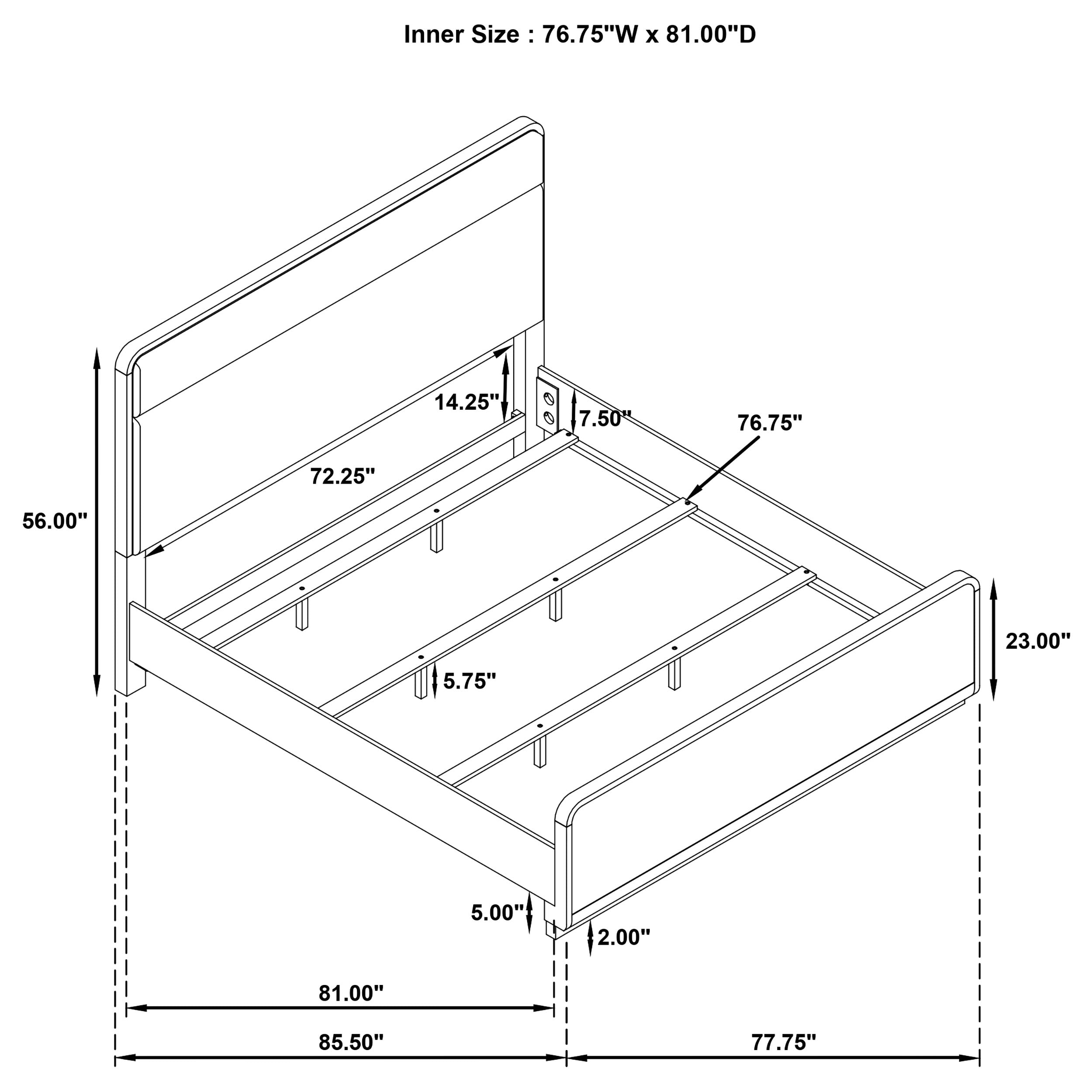 Ladera 56-inch Panel Bed Light Elm