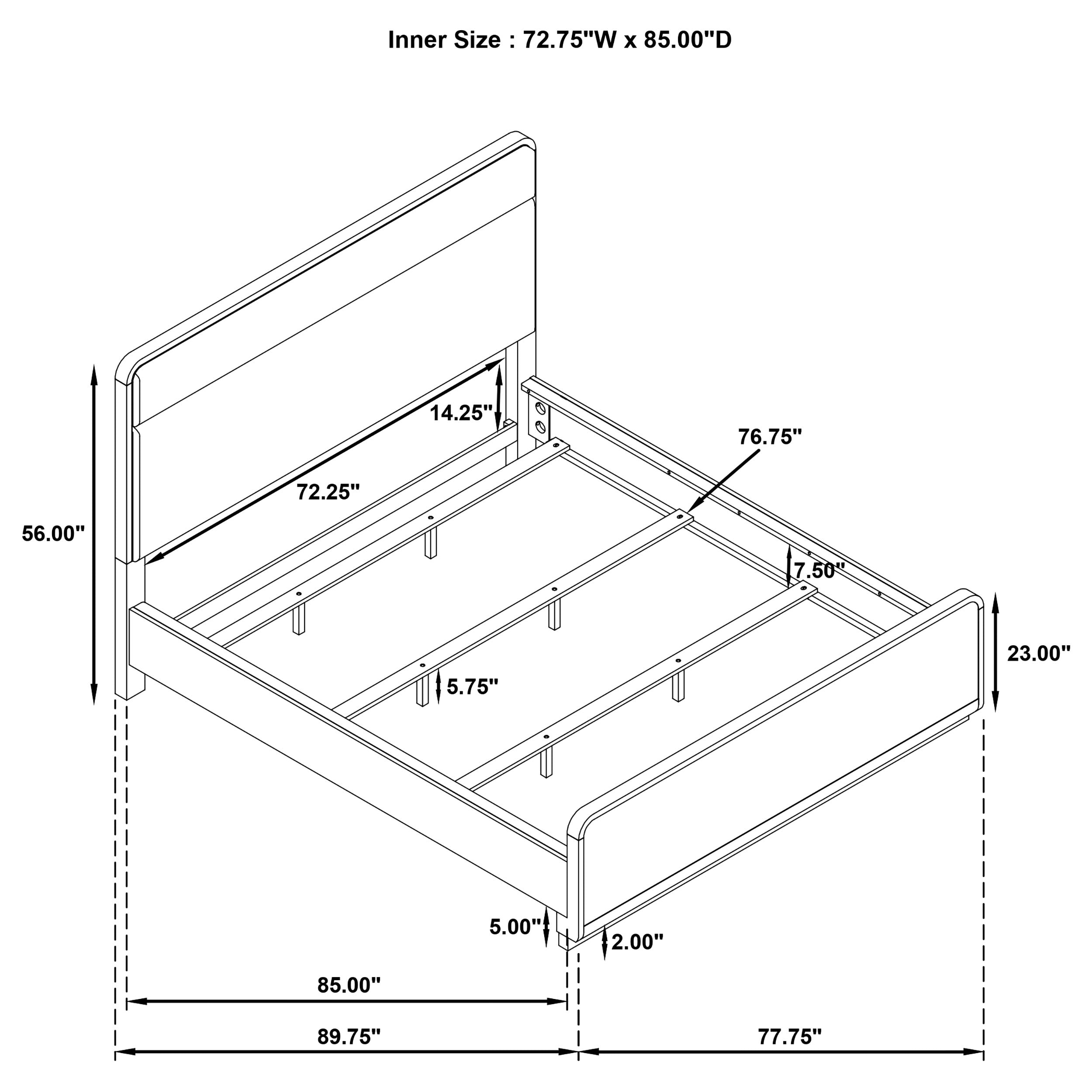 Ladera 56-inch Panel Bed Light Elm