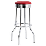 Retro Upholstered Metal Swivel Bar Stool (Set of 2)