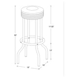 Retro Upholstered Metal Swivel Bar Stool (Set of 2)