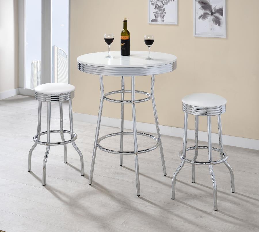 Retro Round 1950s Bistro Pub Bar Table Set