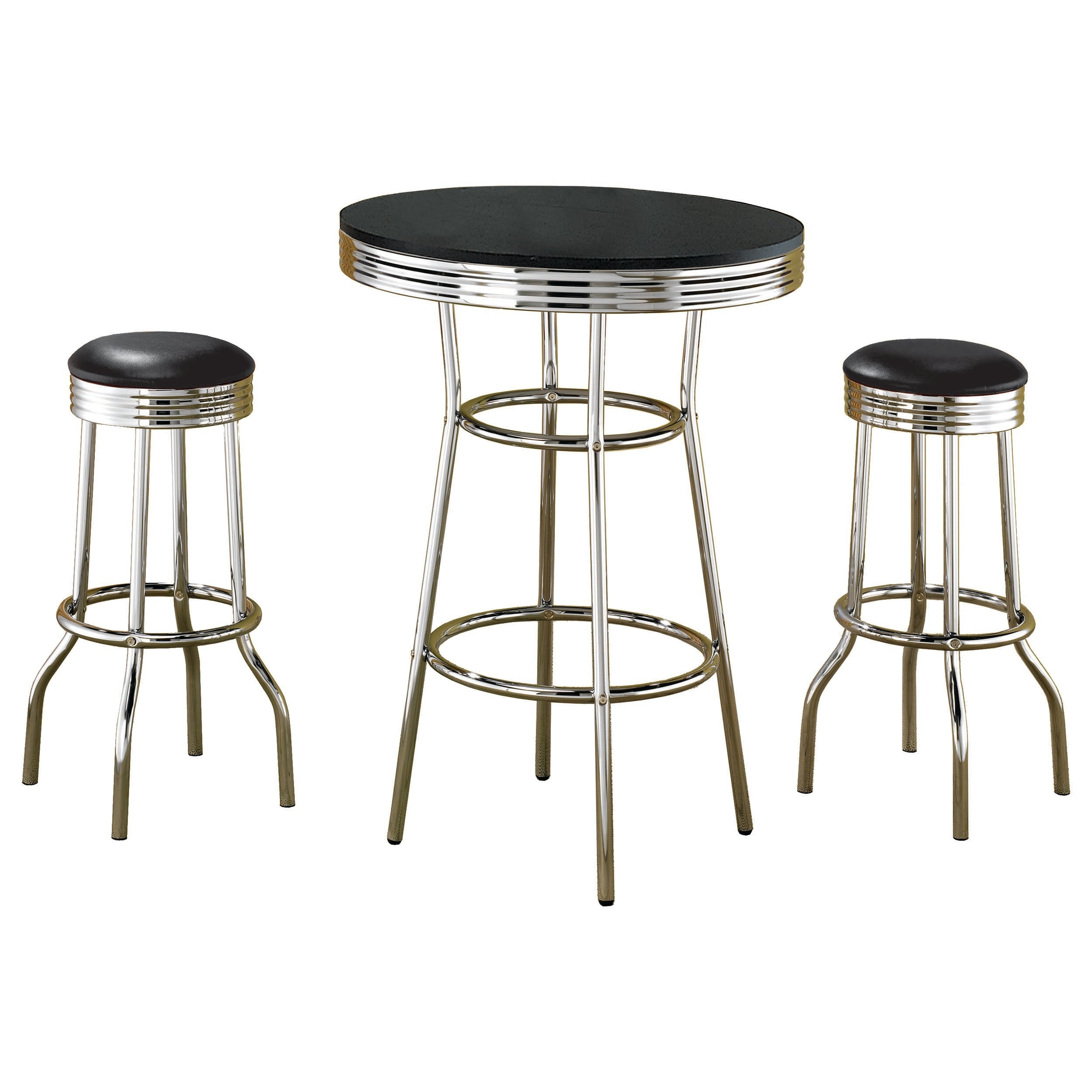 Retro Round 1950s Bistro Pub Bar Table Set