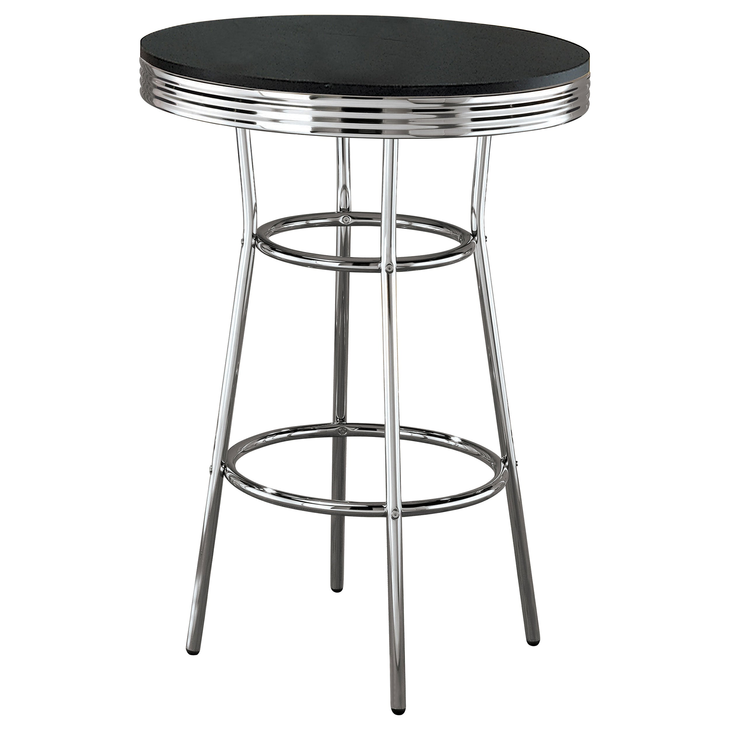 Retro Round 30-inch 1950's Bistro Pub Height Bar Table