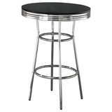 Retro Round 30-inch 1950's Bistro Pub Height Bar Table