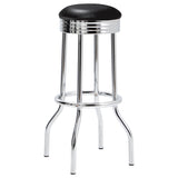 Retro Upholstered Metal Swivel Bar Stool (Set of 2)