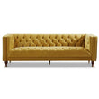 Houston Modern Sofa (Dark Yellow - Velvet)