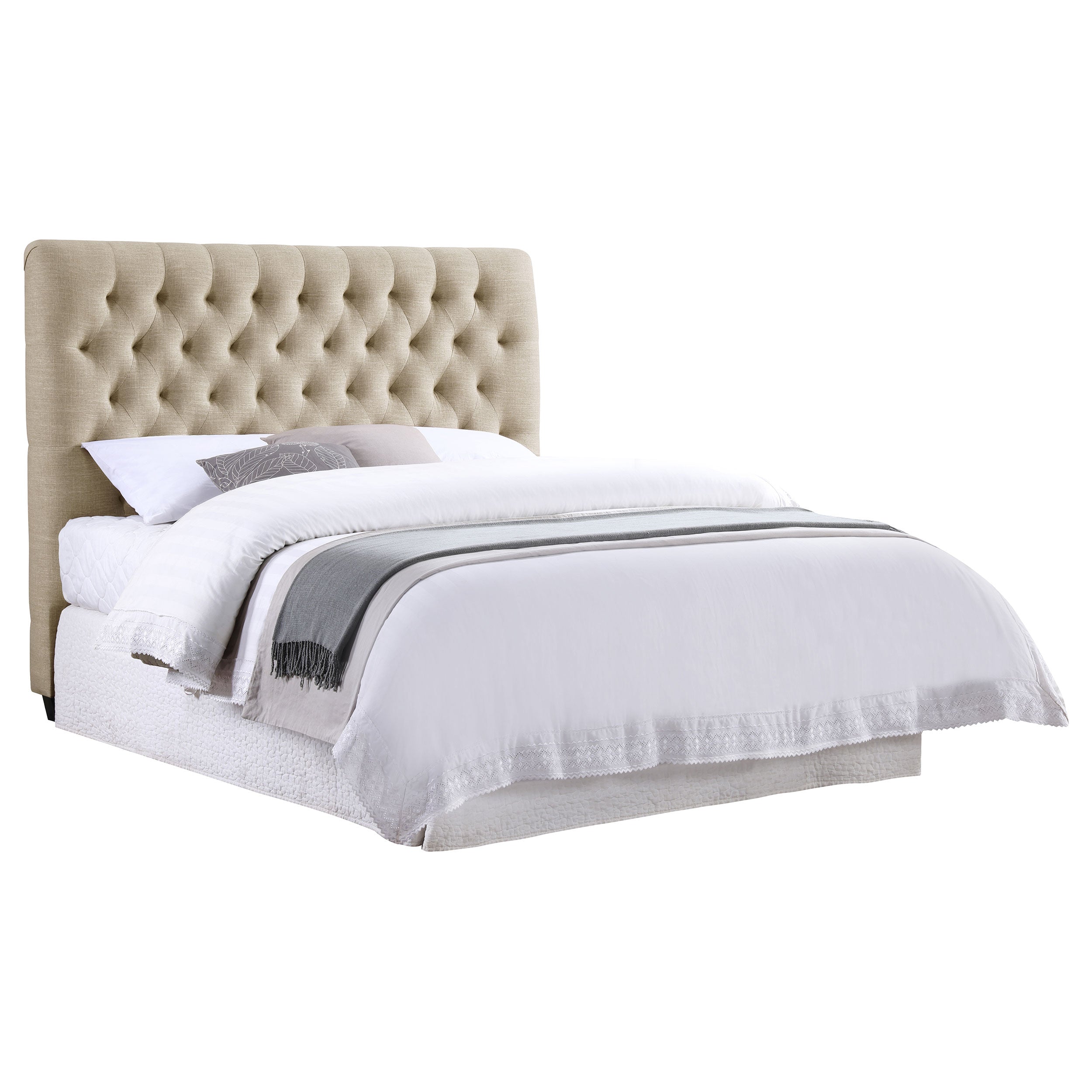 Chloe Upholstered Panel Headboard Oatmeal