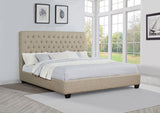 Chloe Upholstered Panel Bed Oatmeal