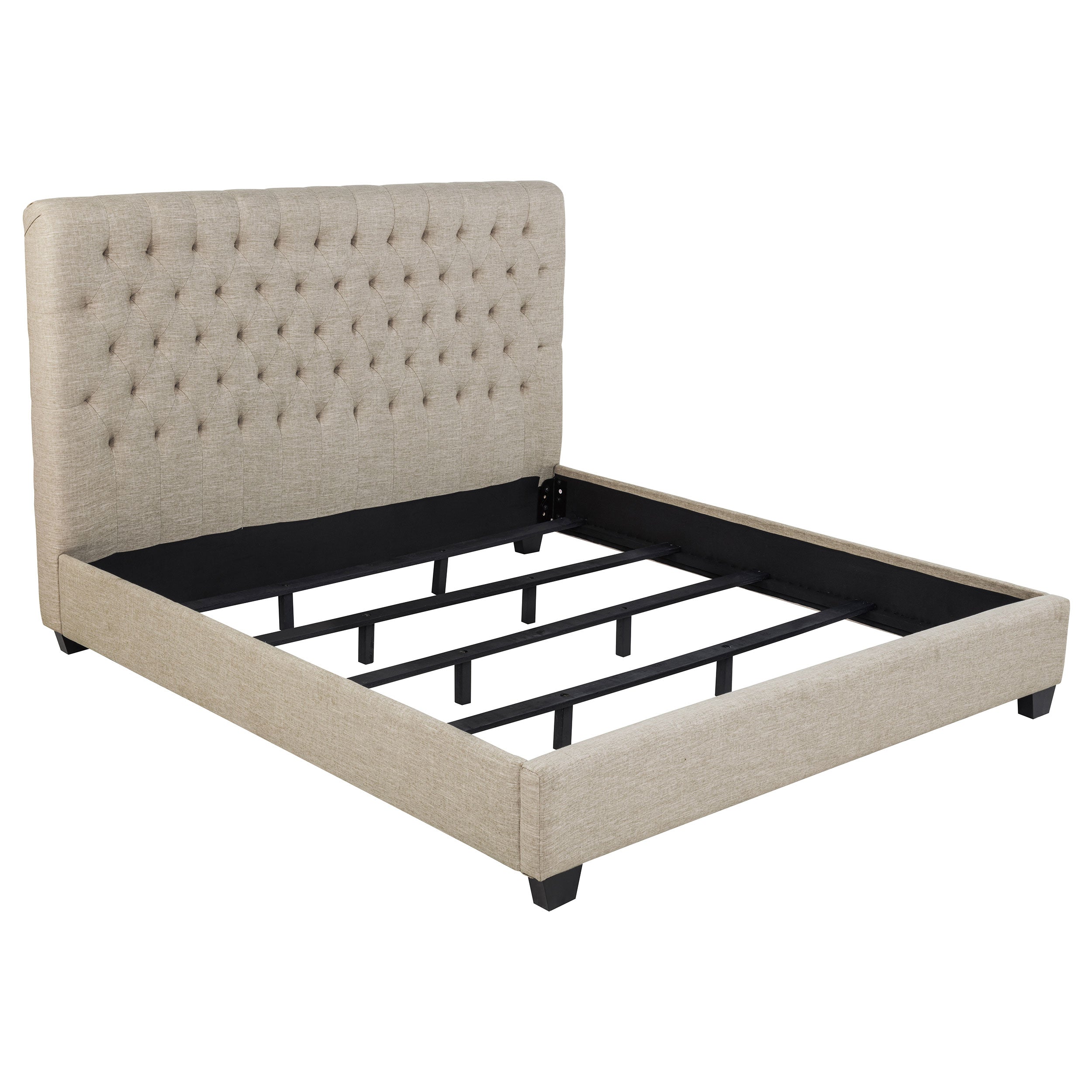 Chloe Upholstered Panel Bed Oatmeal