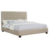 Chloe Upholstered Panel Bed Oatmeal