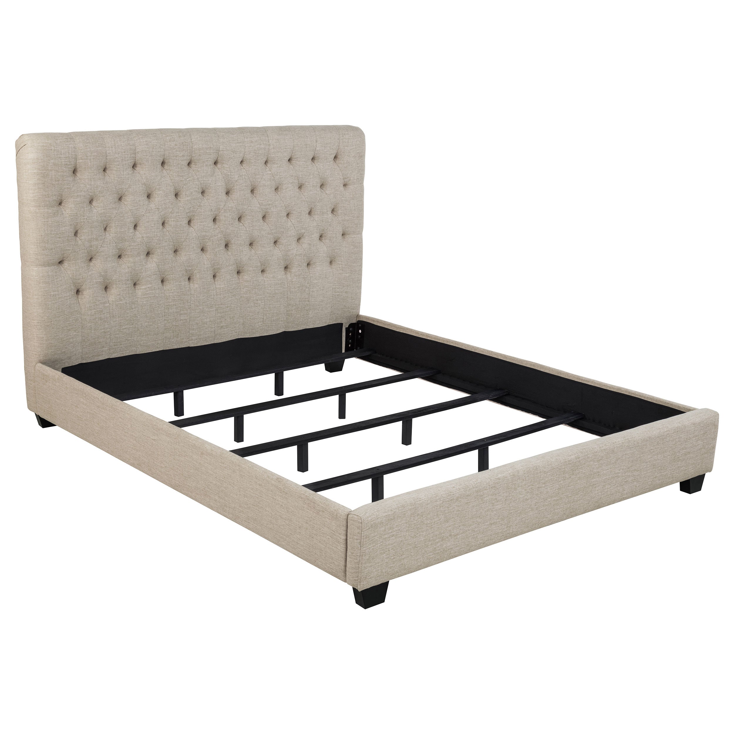 Chloe Upholstered Panel Bed Oatmeal