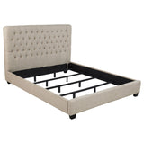 Chloe Upholstered Panel Bed Oatmeal