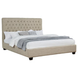 Chloe Upholstered Panel Bed Oatmeal