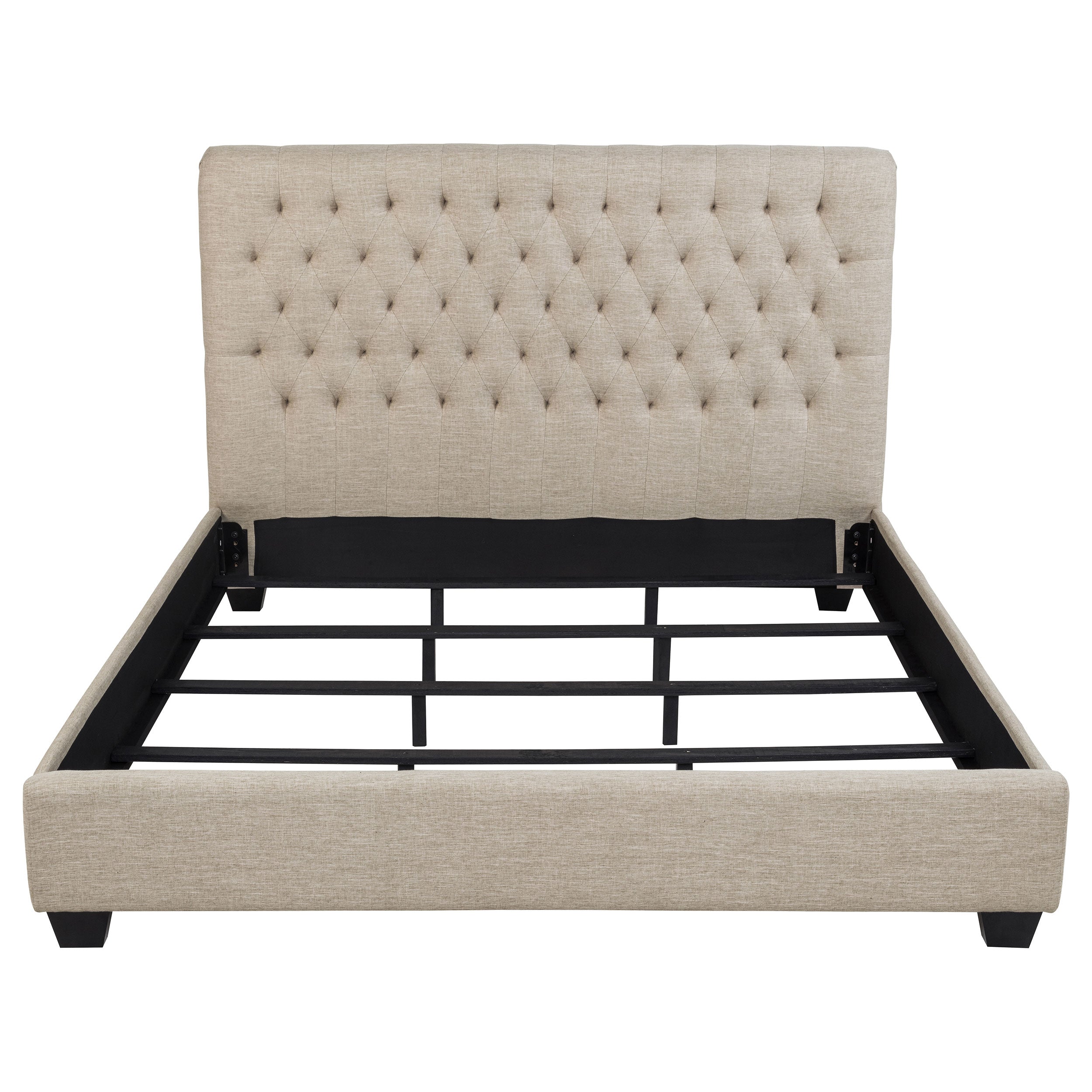 Chloe Upholstered Panel Bed Oatmeal