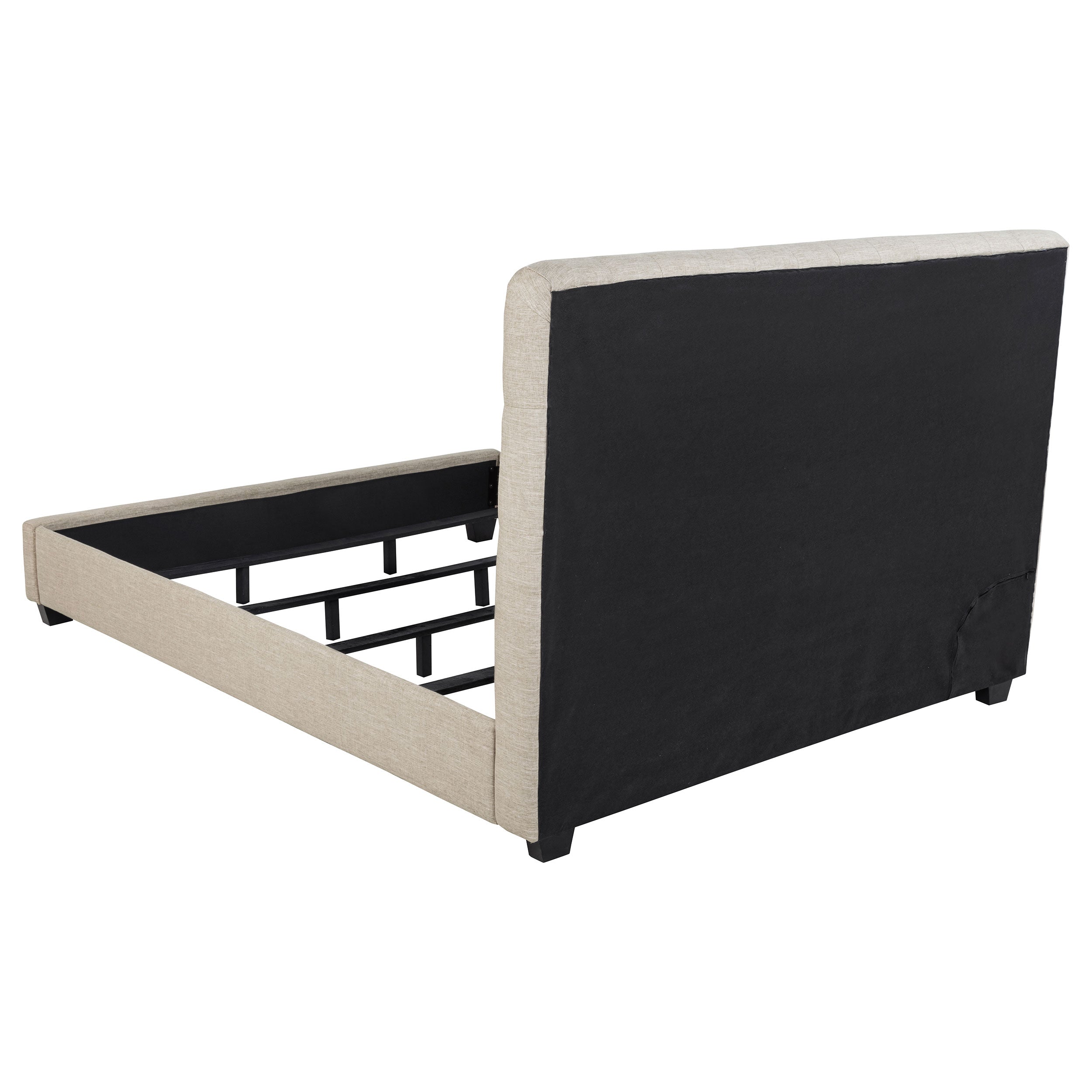 Chloe Upholstered Panel Bed Oatmeal