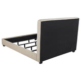 Chloe Upholstered Panel Bed Oatmeal