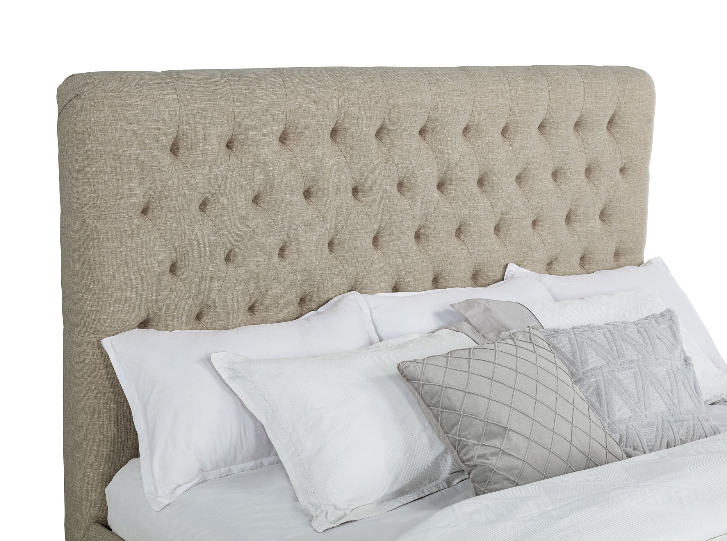 Chloe Upholstered Panel Bed Oatmeal