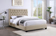 Chloe Upholstered Panel Bed Oatmeal
