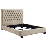 Chloe Upholstered Panel Bed Oatmeal
