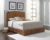 Laughton Banana Leaf Panel Bed Amber