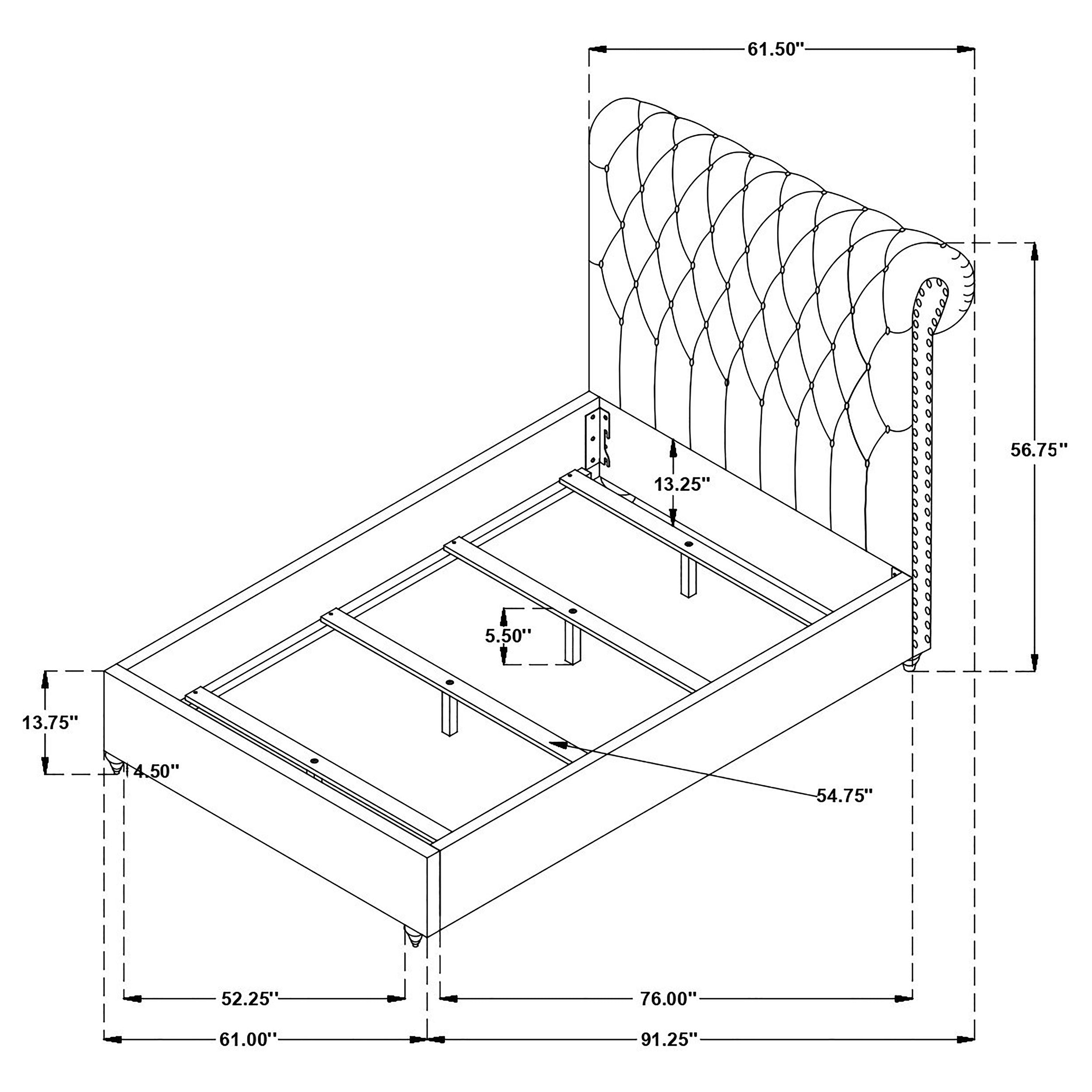 Devon 57-inch Upholstered Panel Bed