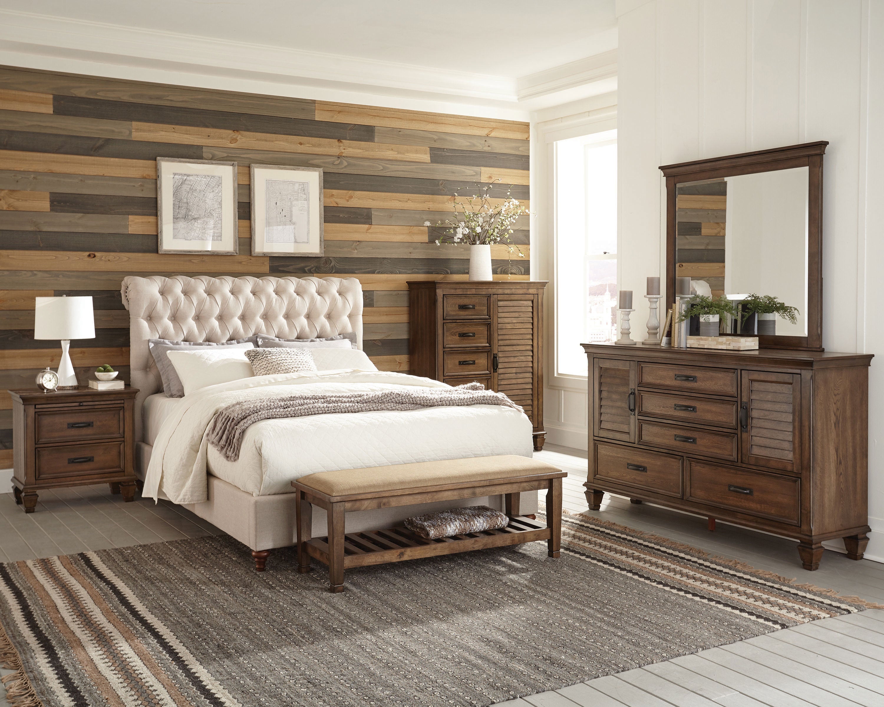 Devon 57-inch Upholstered Panel Bed