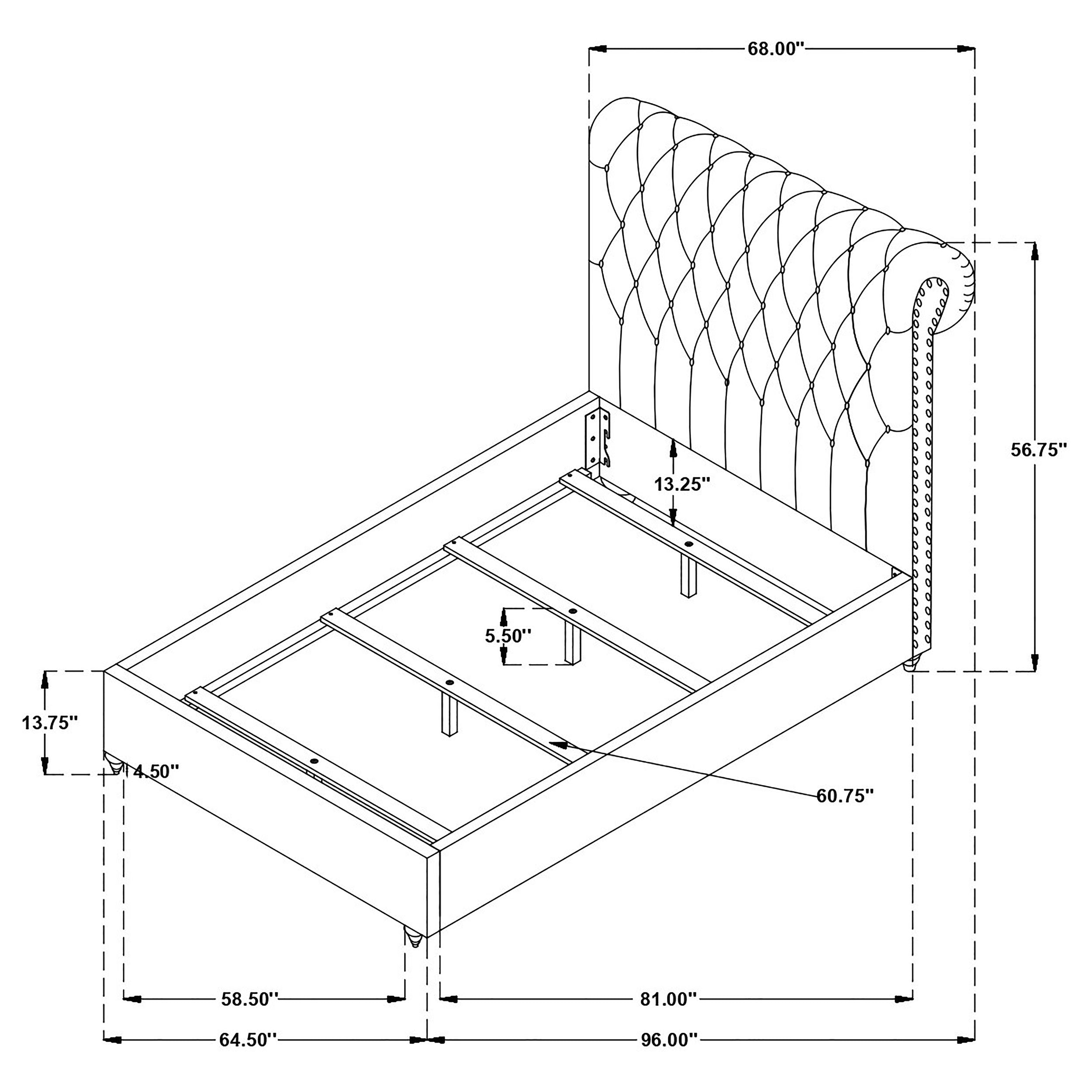 Devon 57-inch Upholstered Panel Bed